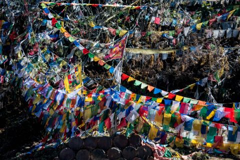 Prayer flags, Pelela Pass, Bhutan