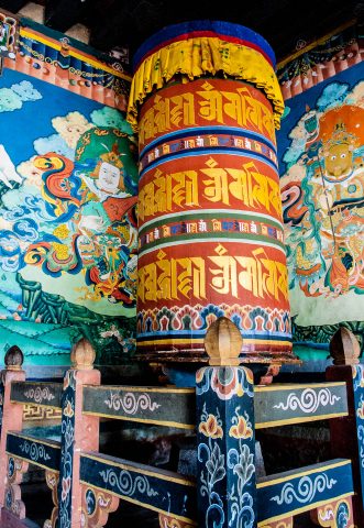 Trongsa Dzong prayer wheel, Bhutan