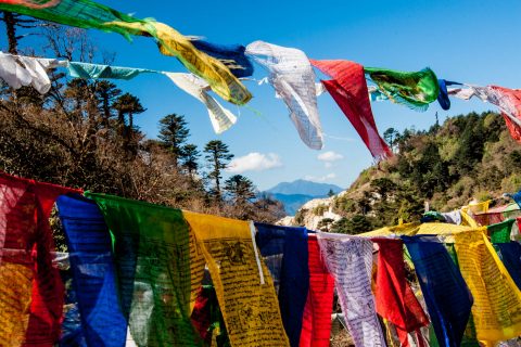 Prayer flags, Yutongla Pass (11155feet), Bhutan
