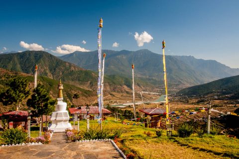 View from Sangchhen Dorji Lhuendrup Nunnery, Punakha, Bhutan