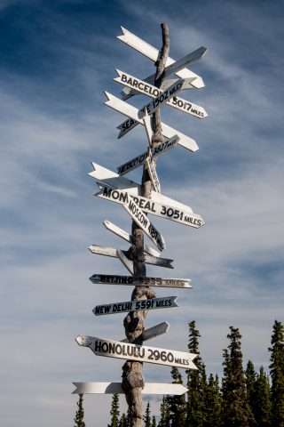 Denali NP fingerpost, Alaska