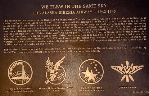 Lend Lease Monument plaque, Fairbanks, Alaska