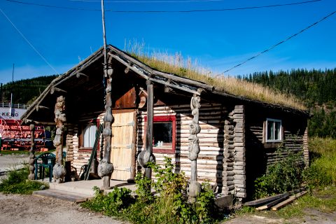 Log cabin home, Dawson City, Yukon, Canada