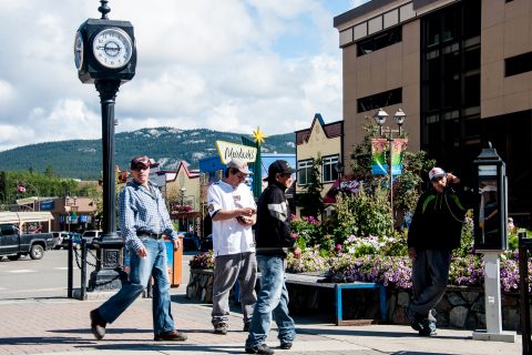 Lining up for phone!, Whitehorse,  Yukon, Canada