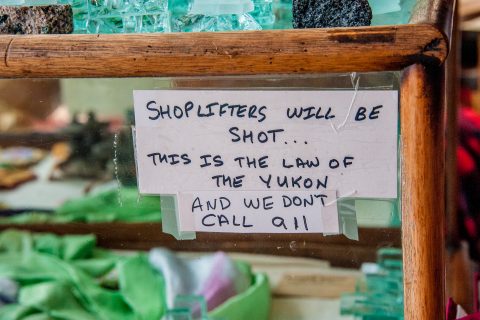 Shop sign, Carcross, Yukon, canada