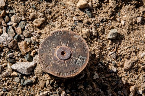 Summit Lake, survey point, British Columbia, Canada