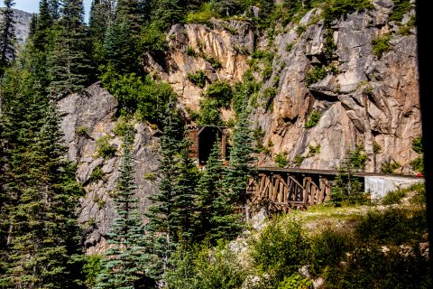 Railway bridge & tunnel, White Pass railway, Skagway, Alaska