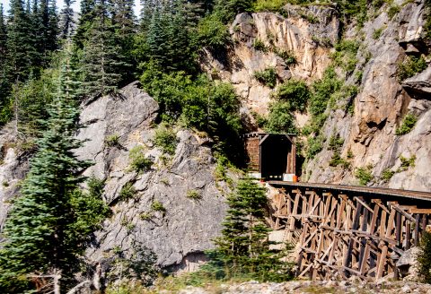 Railway bridge & tunnel, White Pass railway, Skagway, Alaska