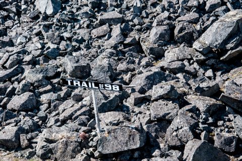 Klondike trail of 1898 from train, Skagway, Alaska