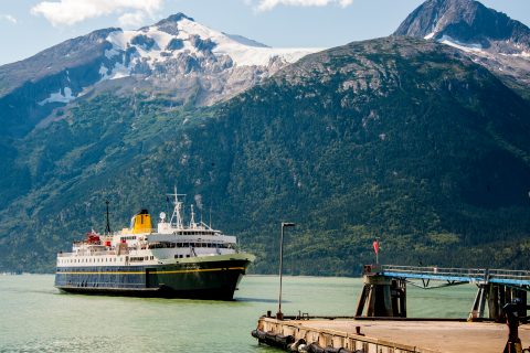 Haines ferry arriving Skagway, Alaska