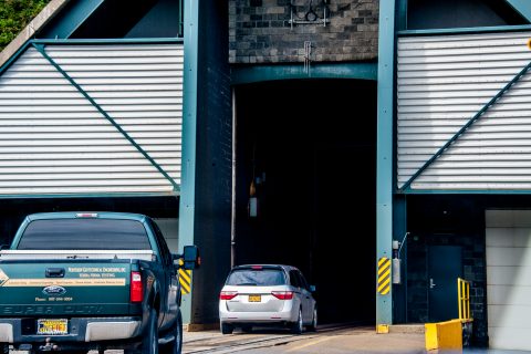 Entering road-rail tunnel, Whittier, Alaska