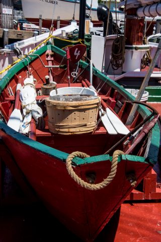 Dory on Theresa E Connor (wooden whaling schooner) Lunenburg, NS