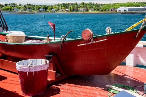 Dory on Theresa E Connor (wooden whaling schooner) Lunenburg, NS