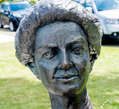 Mrs Alexander Graham Bell statue, Baddeck, NS