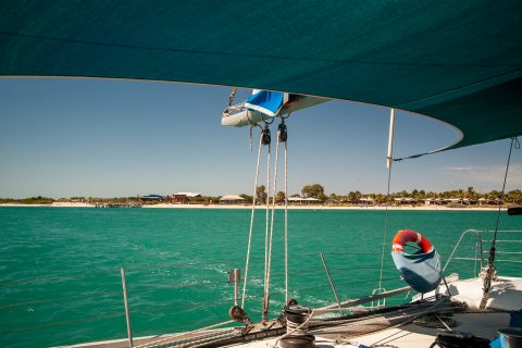 Catamaran sailing, Monkey Mia, Shark Bay, WA