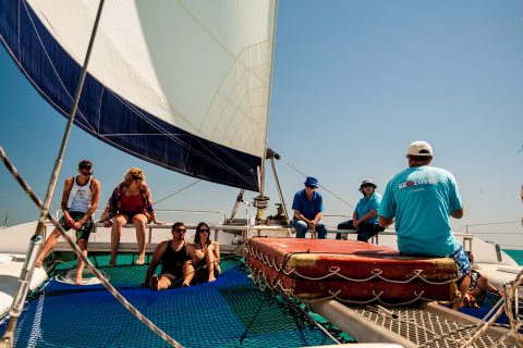 Catamaran sailing, Monkey Mia, Shark Bay, WA