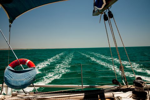 Catamaran sailing, Monkey Mia, Shark Bay, WA