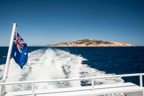 Aussie flag flying off Esperance, wA