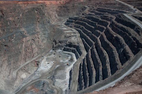 View down into working area ofSuper Pit, Kalgoorlie- Boulder, wA
