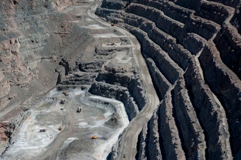 View down into working area ofSuper Pit, Kalgoorlie- Boulder, wA