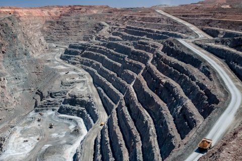 View down into working area of Super Pit, Kalgoorlie- Boulder, W