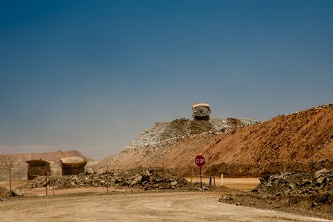 Tipping the spoil, Super Pit, Kalgoorlie-Boulder, WA