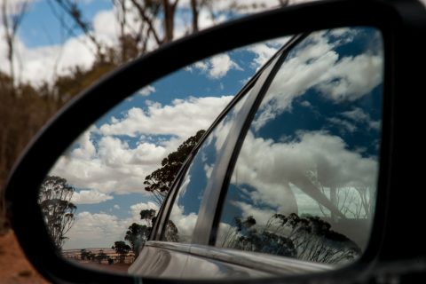 Reflections of wheatbelt country on Highway 40, WA