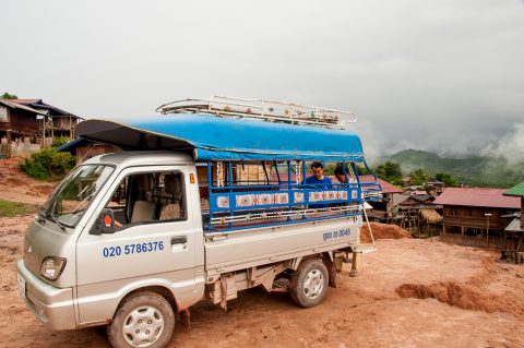 Local transport, Akha village, Laos