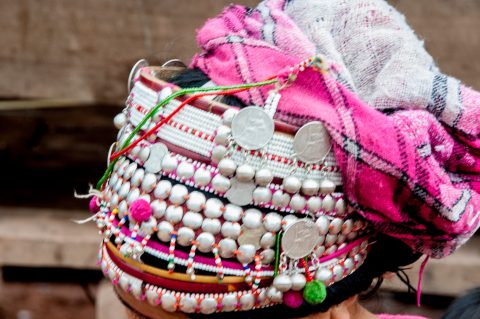 Headdress, Akha villager, Laos