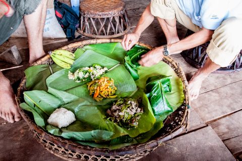 Local lunch, Akha village, Laos