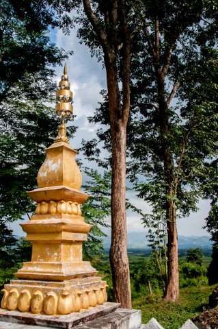 Buddhist temple, Akha village, Laos