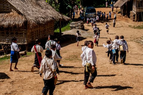 Out of school, Hmong village, Laos