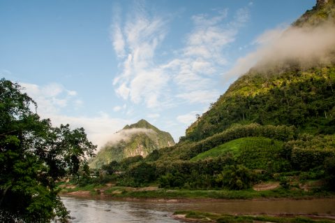 Mountains and Nam Ou River, Nong Khiaw, Laos