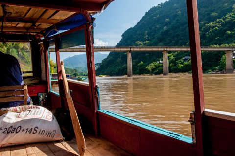 Boat on Nam Ou River, Nong Khiaw, Laos