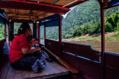 Boat on Nam Ou River, Nong Khiaw, Laos
