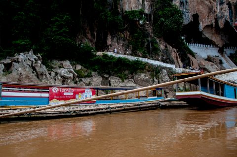 Mooring at Pak Ou Caves, Laos