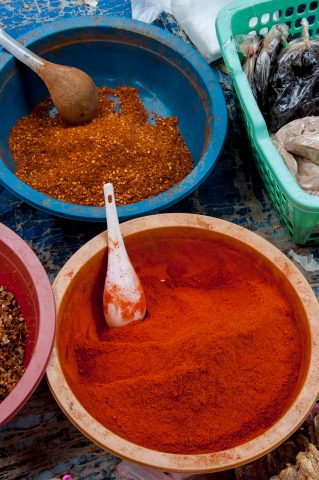 Spices in market, Luang Prabang, Laos