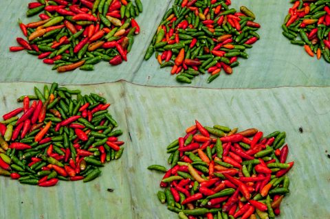 Chillis, market, Luang Prabang, Laos