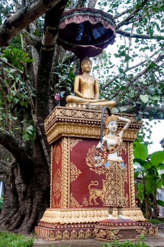 Buddha, Wat Wisunarat grounds, Luang Prabang, Laos