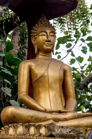 Buddha, Wat Wisunarat grounds, Luang Prabang, Laos