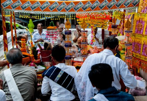 Wat Xieng Thong stalls, Luang Prabang, Laos
