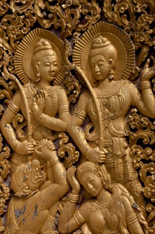 Haw Pha Bang temple door, Luang Prabang, Laos