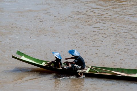 Fishing, Nam Khan river, Luang Prabang, Laos