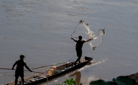 Fishing, Nam Khan river, Luang Prabang, Laos