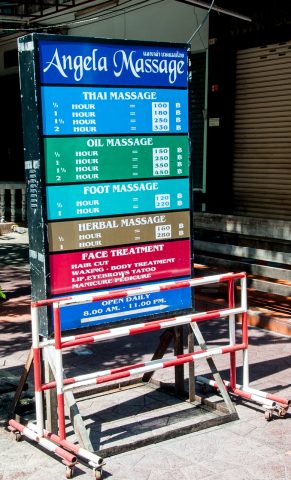 Bangkok massage parlour sign