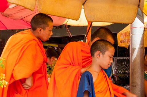 Monks in the market, Chiang Rai, Thailand