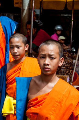 Monks in the market, Chiang Rai, Thailand