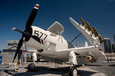 A-1 Skyraider, USS Midaway, San Diego, California