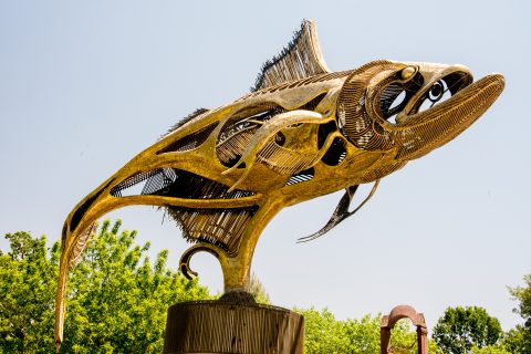 'Grand Tarpon' by J Jagger, Sculpterra Sculpture Garden, Paso. R