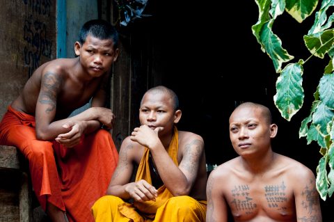 Monks at Temple near Siem Reap